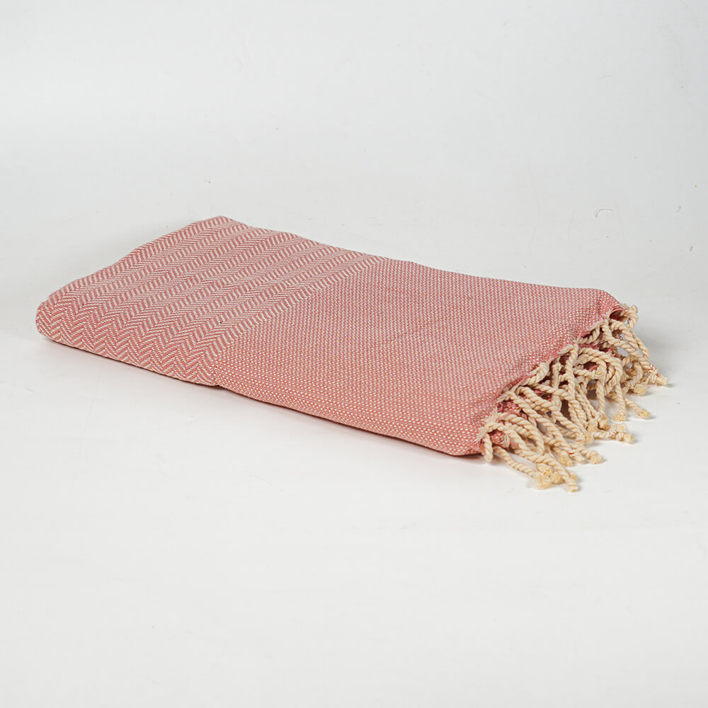 Fouta de plage Jrida Unie – 1m x 2cm - 480g – Fait main – 100% coton