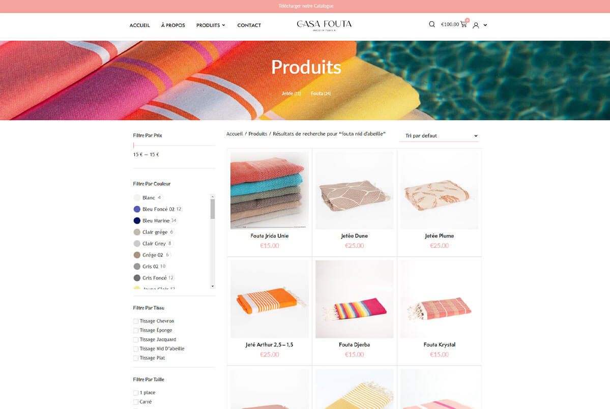 Visitez le site de casa fouta et acheter une fouta tunisienne en france